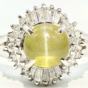 1.94ct Chrysoberyl Cat's Eye & Diamond ring